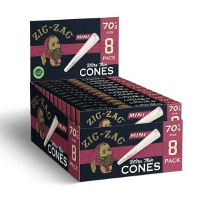 ZIG ZAG CONE 70'S MINI ULTRA THIN 8CT PACK -BOX OF 18 PACK