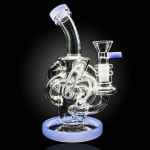 7'' ALPHA SPIRAL DAB RIG WATER PIPE SLIME BLUE
