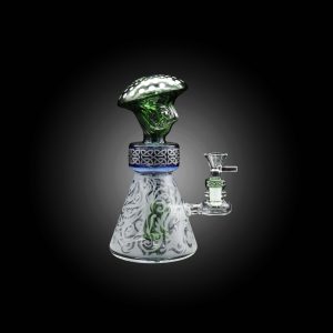 8.5'' RADIANT CHARACTER COATED ALIEN HEAD WATER PIPE GREEN-A