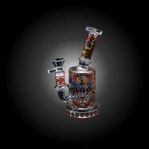 7'' MOZAIC SKULL PRINTED NECK BEND WATERPIPE RED