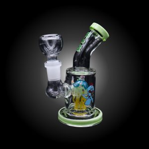 5.5'' R & M PRINTED NECK BEND WATERPIPE GREEN