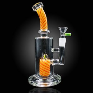 9'' ALPHA SHOWERHEAD SPIRAL WATER PIPE YELLOW ORANGE