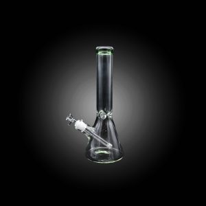 14'' TINTED ON TOP CLEAR BEAKER WATER PIPE GREEN