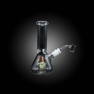 8'' PRINTED BEAKER WATER PIPE MUSHROOM BLACK