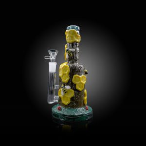 9'' DEVILS TAIL WATER PIPE YELLOW