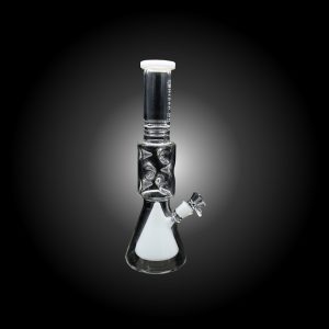 16'' URBAN GLASS CYLINDER CONE PURCULATOR WATER PIPE WHITE