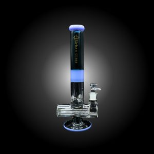 16'' URBAN GLASS INLINE PERCULATOR WATER PIPE JADE BLUE & TEAL