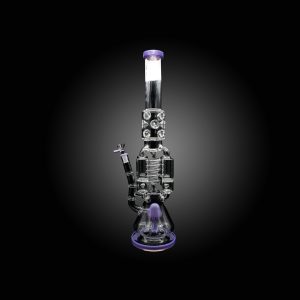 ALPHA 21'' INVERTED TREE PERC FOUR CYLINDER WITH HONEYCOMB JOINT WITH COIL TUBING AND SWISS PERC. SLIME PURPLE