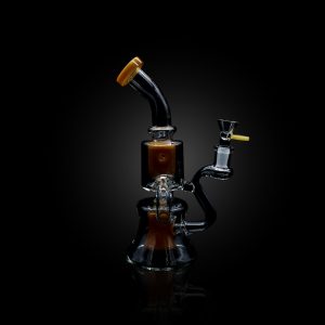 ALPHA 9'' DOUBLE LEVEL FAB EGG WITH CIRCLE TUBING OUTSIDE RECYCLER NOTICE THE SHAVINGS ON THE BOTTOM PERC. CHAMPANGE