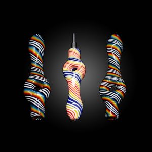 NECTAR COLLECTOR 4'' GLASS DONUT STRAW ASSORTED MIXED COLOR
