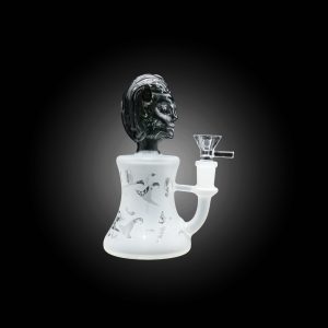 6.5'' WHITE CHARACTER COATED MONSTER HEAD WATER PIPE BLACK