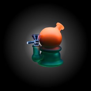 4'' TWO TONE SPHERE SMALL WATERPIPE GREEN & ORANGE