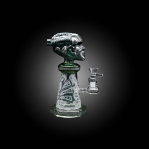 8.5'' RADIANT CHARACTER COATED ALIEN HEAD WATER PIPE TEAL-A