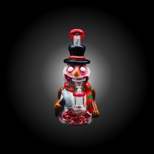 7.5'' CRAZY MONSTER HAND PAINTED WATER PIPE RED