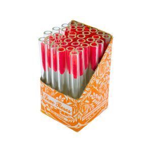 LOVE ROSES GLASS TUBE ORANGE 36CT BOX (10MM X 2MM X 100MM)