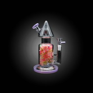 HIPSTER GLASS 8'' INSIDE CANDY FUSION VIBRANT COLOR WATERPIPE SLIME PURPLE