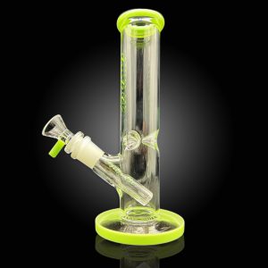 8'' INDIGO STRIGHT TUBE WITH COLORED MOUTH PIECE -M.GREEN