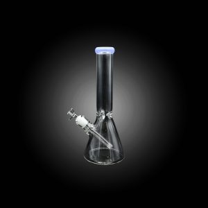 14'' TINTED ON TOP CLEAR BEAKER WATER PIPE MILK BLUE