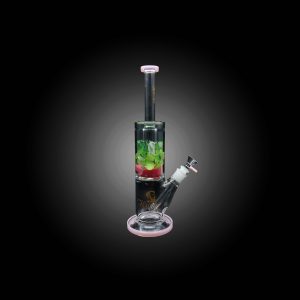 HIPSTER GLASS 14'' INSIDE TROPICAL LEAF & FISH AQUARIUM DESIGN WATERPIPE SLIME PINK
