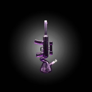 19'' HIPSTER GLASS NEON AK-47 DESIGN COLORFUL WATERPIPE PURPLE
