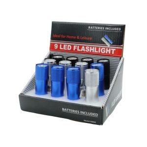 9 LED FLASH LIGHT (BATTERY INCLUDED) -BOX OF 12