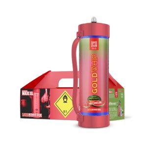 GOLD WHIP CREAM CHARGER MAXI XL 3000G / 3KG TANK WONDROUS WATERMELON -BOX OF 1 TANK (ONLY FOR FOOD USE)