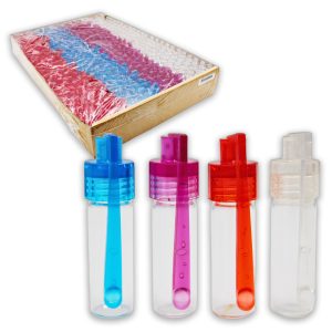 SCREW JARS MINI GLASS VIAL WITH SPOON CAP 1000CT BOX (Q144)