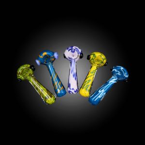 3.5'' RIBBON COLOR MIX COLOR HAND PIPE 15CT JAR