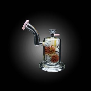 HIPSTER GLASS 6.3'' ADORNED WITH BALLS DISIGNS INSIDE THE GLASS CHAMBER SLIME GREEN