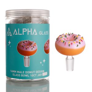 ALPHA 14MM MALE DONUT DESIGN GLASS BOWL 10CT JAR