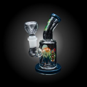 5.5'' R & M PRINTED NECK BEND WATERPIPE BLUE