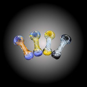2.5'' FRIT SPIRAL LINE MIX COLOR HAND PIPE 25CT JAR