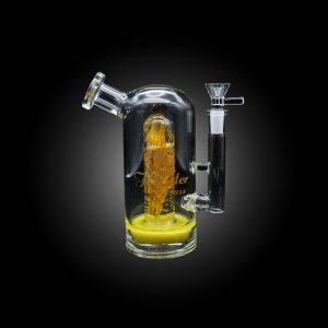 HIPSTER GLASS 7.5'' INSIDE GOLDEN HARVEST DESIGN WATERPIPE