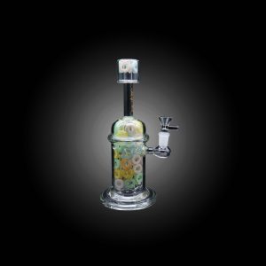 HIPSTER GLASS 10'' HIPSTER GLASS COLORFUL LOOP PATTERN ENCASED DISIGN WATERPIPE