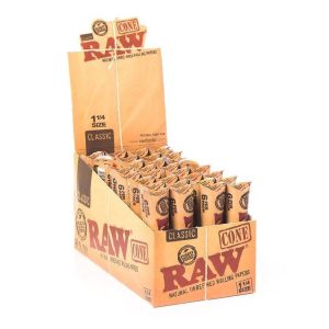 RAW CONES 1.25 6 PACK CLASSIC 32 PER BOX