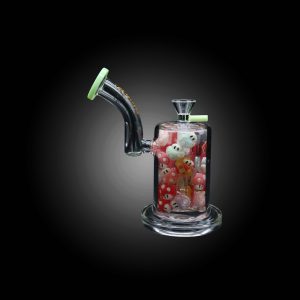 HIPSTER GLASS 6.5'' COLORFUL MUSHROOM PATTERNS DESIGN WATER PIPE SLIME GREEN