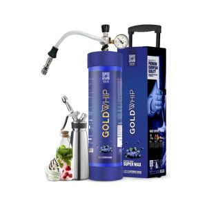 GOLD WHIP SUPER MAX WHIP CREAM CHARGER 4000G TANK BLUEBERRY PUNCH -BOX OF 1 TANK (ONLY FOR FOOD USE)