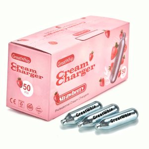 GREAT WHIP CREAM CHARGERS STRAWBERRY 12 X 50 (ONLY FOR FOOD USE)