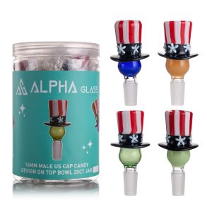 ALPHA 14MM MALE US CAP CANDY DESIGN ON TOP BOWL 20CT JAR