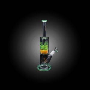 HIPSTER GLASS 14'' INSIDE TROPICAL LEAF & FISH AQUARIUM DESIGN WATERPIPE GUACAMOLE
