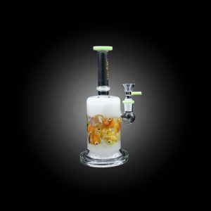 HIPSTER GLASS 8.5'' INSIDE AQUARIUM FISH DESIGN WATERPIPE SLIME GREEN