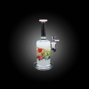 HIPSTER GLASS 8.5'' INSIDE AQUARIUM FISH DESIGN WATERPIPE SLIME PINK