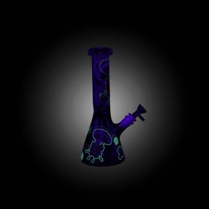 10'' CRAZY MUSHROOM BEAKER GLOW IN DARK -B