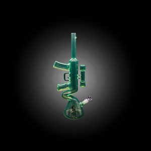 19'' HIPSTER GLASS NEON AK-47 DESIGN COLORFUL WATERPIPE LIME GREEN