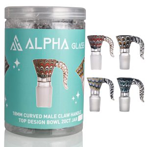 ALPHA 18MM CURVED MALE CLAW HANDLE TOP DESIGN BOWL 20CT JAR