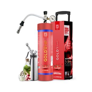 GOLD WHIP SUPER MAX WHIP CREAM CHARGER 4000G TANK STRAWBERRY -BOX OF 1 TANK (ONLY FOR FOOD USE)