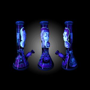 14'' HAND PAINTED MONSTROUS ZOMBIE MORTY THEME GLOW IN DARK GREEN