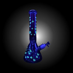 14'' DIAMOND PRINTED BEAKER GLOW IN THE DARK RED