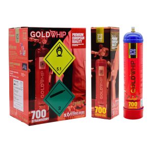 GOLD WHIP CREAM CHARGER 700G CYLINDER STRAWBERRY -BOX OF 6 (ONLY FOR FOOD USE)