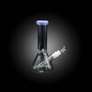 8'' COLOR RIM BEAKER WATER PIPE MILKY BLUE